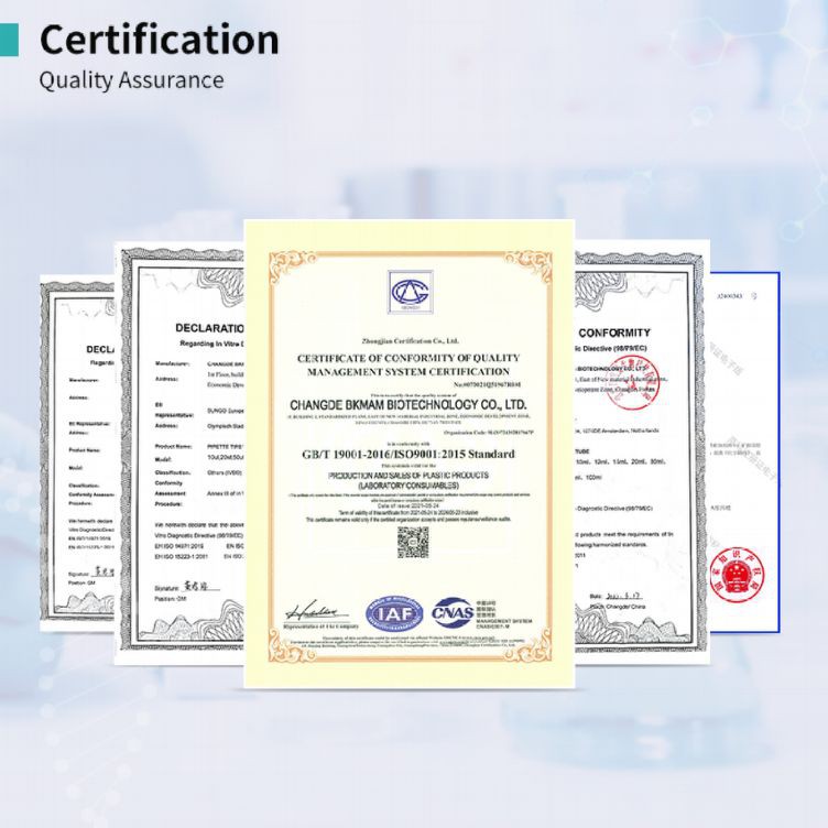 pipette tips Certificate