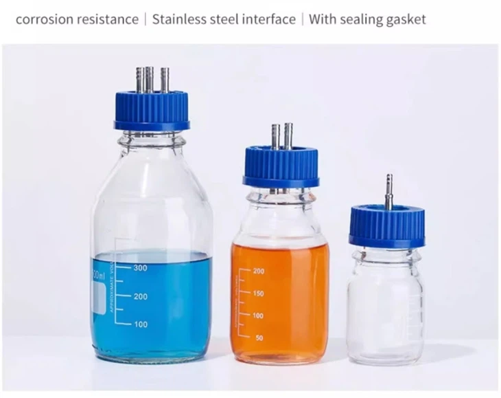 Transparent Glass Fermenter Refill Bottle Stainless Steel Iron Cap Into Liquid Reagent Bottle